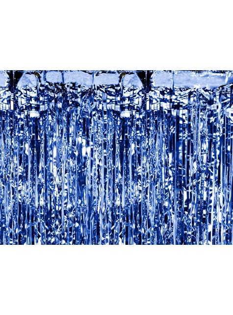 Cortina de flecos metalizada Azul claro - Globofiesta