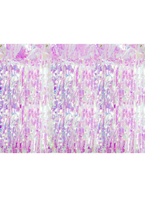 Cortina de flecos color iridiscente de 2,5 m