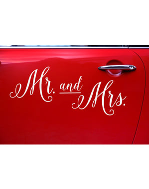 Stiker mobil "Tuan dan Ibu" - Dekorasi Mobil