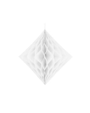 Hiasan gantung terbuat dari kertas honeycomb berwarna putih berukuran 20 cm