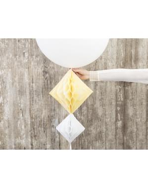 Décoration à suspendre en nid d'abeille blanc de 20 cm