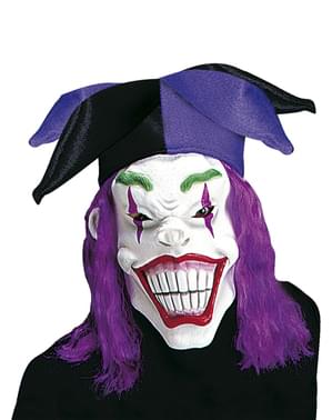 Mens Harlequin Mask Macabre dengan Wig dan Hat