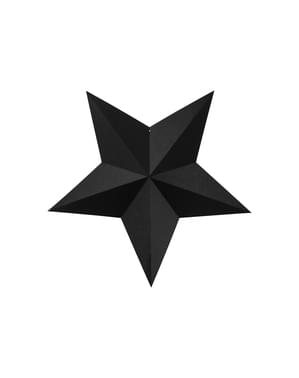 6 hängande stjärnor blandade svarta - Christmas