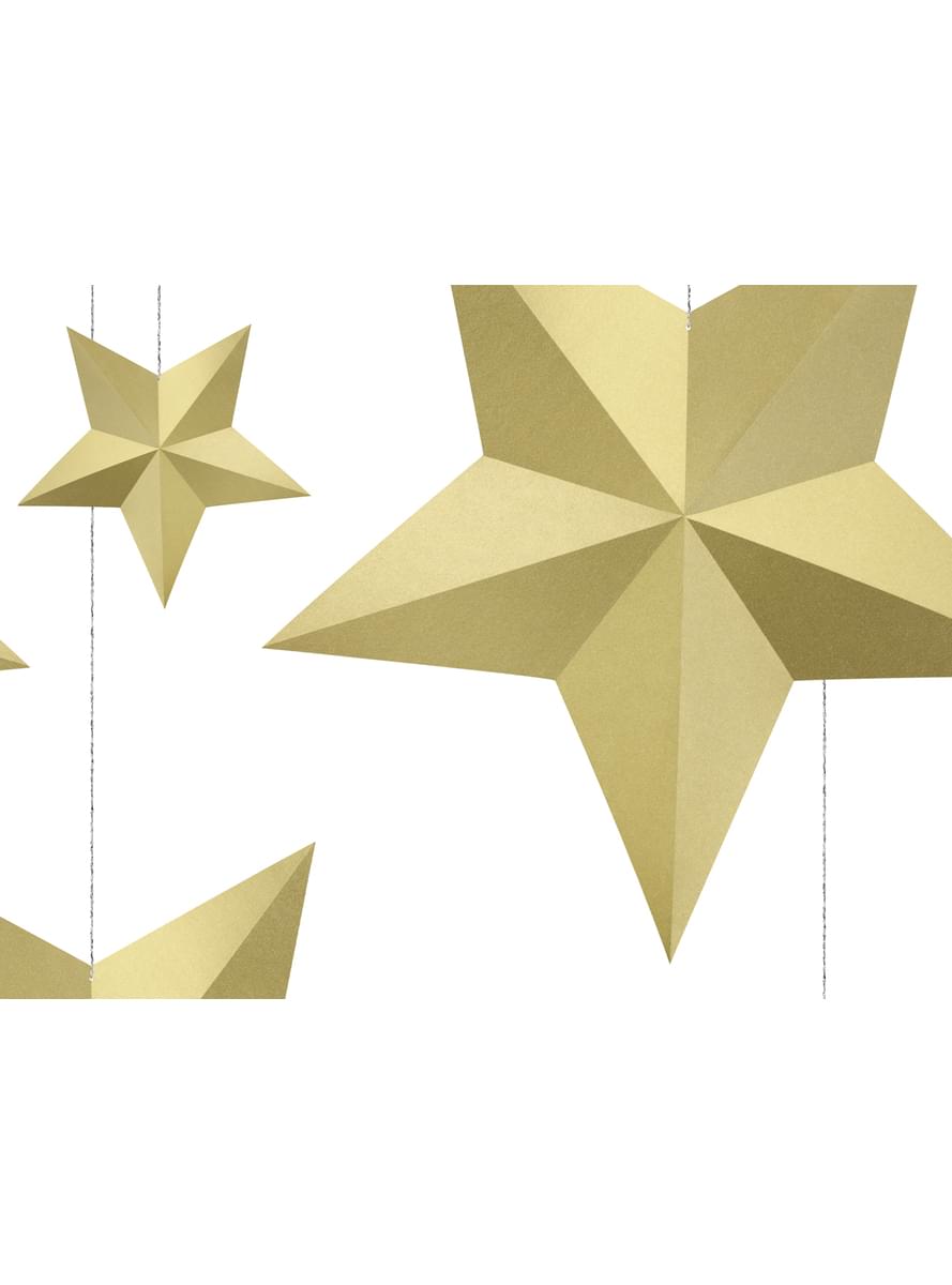 6 stelle pendenti dorate assortite- Christmas