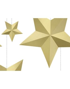 6 estrellas colgantes variadas doradas - Christmas