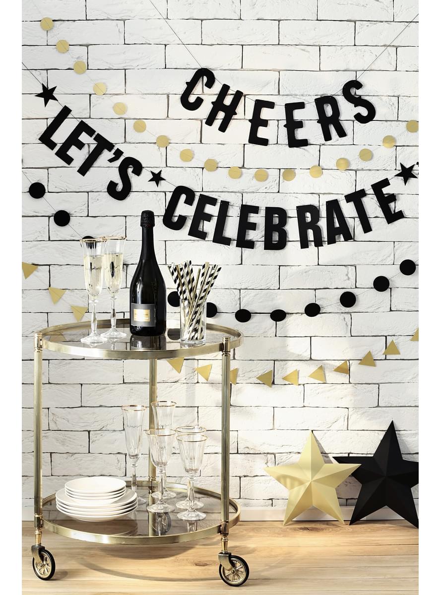 6 Assorted Hanging Star Decorations, Gold - Christmas