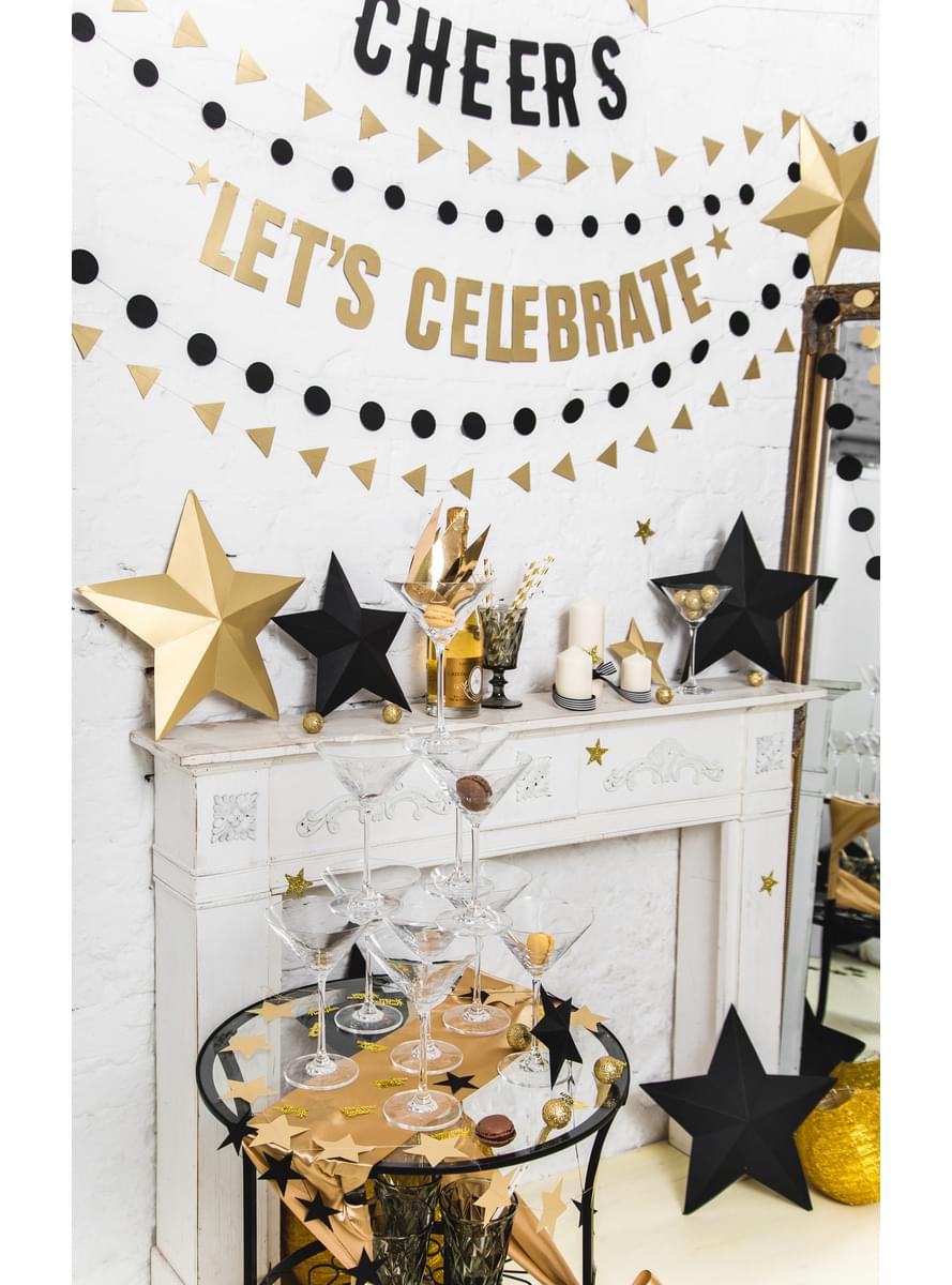 6 stelle pendenti dorate assortite- Christmas
