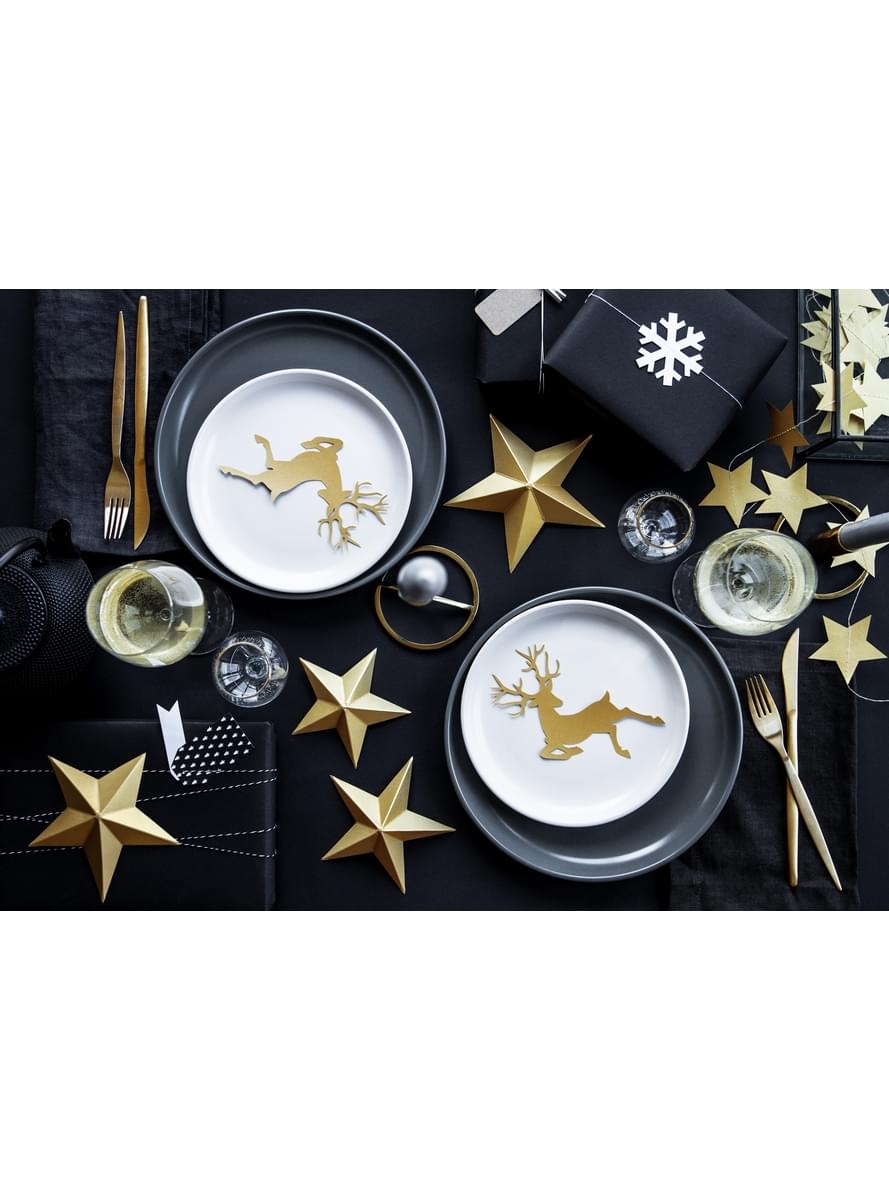 6 étoiles à suspendre variées dorées - Christmas