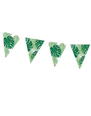Bandeirola estampada folhas de papel verde - Aloha