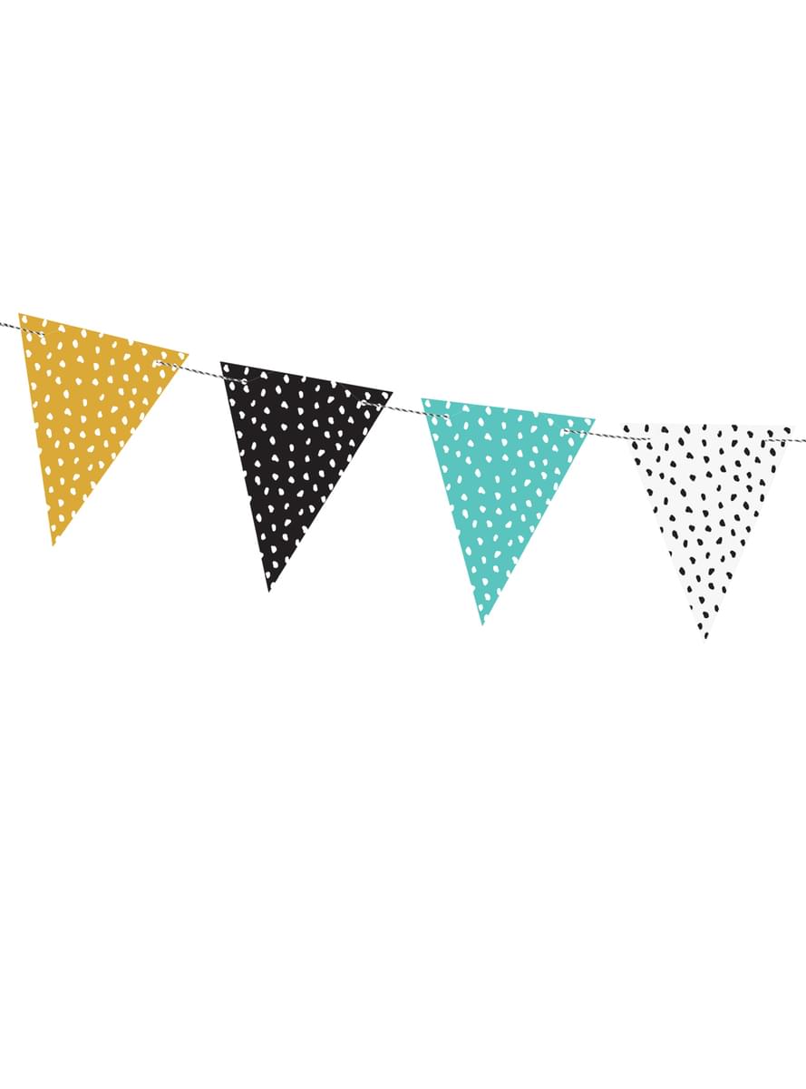 Bandierine multicolore a pois di carta - Dinosaur Party