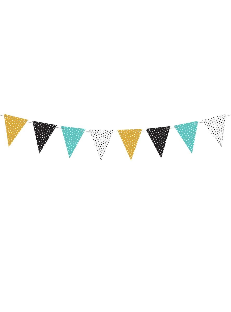 Multicolor Dots Paper Bunting - Dinosaur Party