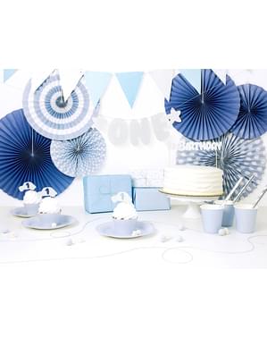 Banderín estampado de lunares azules de papel - Blue 1st Birthday