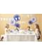 Tulostinpaperiköynös lipuilla joissa sinisiä täpliä - Blue 1st Birthday