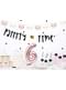 Guirnalda con caras de gato rosa pastel de papel - Meow Party