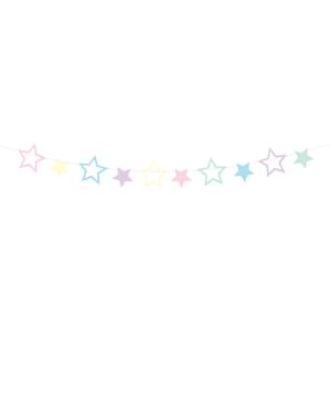 Flerfarvet stjerne guirlande af papir - Unicorn Collection