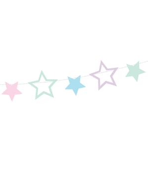 Multikolorowa papierowa girlanda gwiazdki - Unicorn Collection