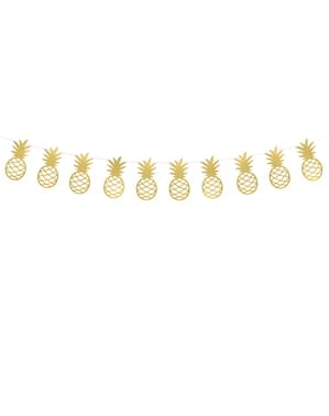 Papierowa girlanda złote ananasy - Aloha Collection