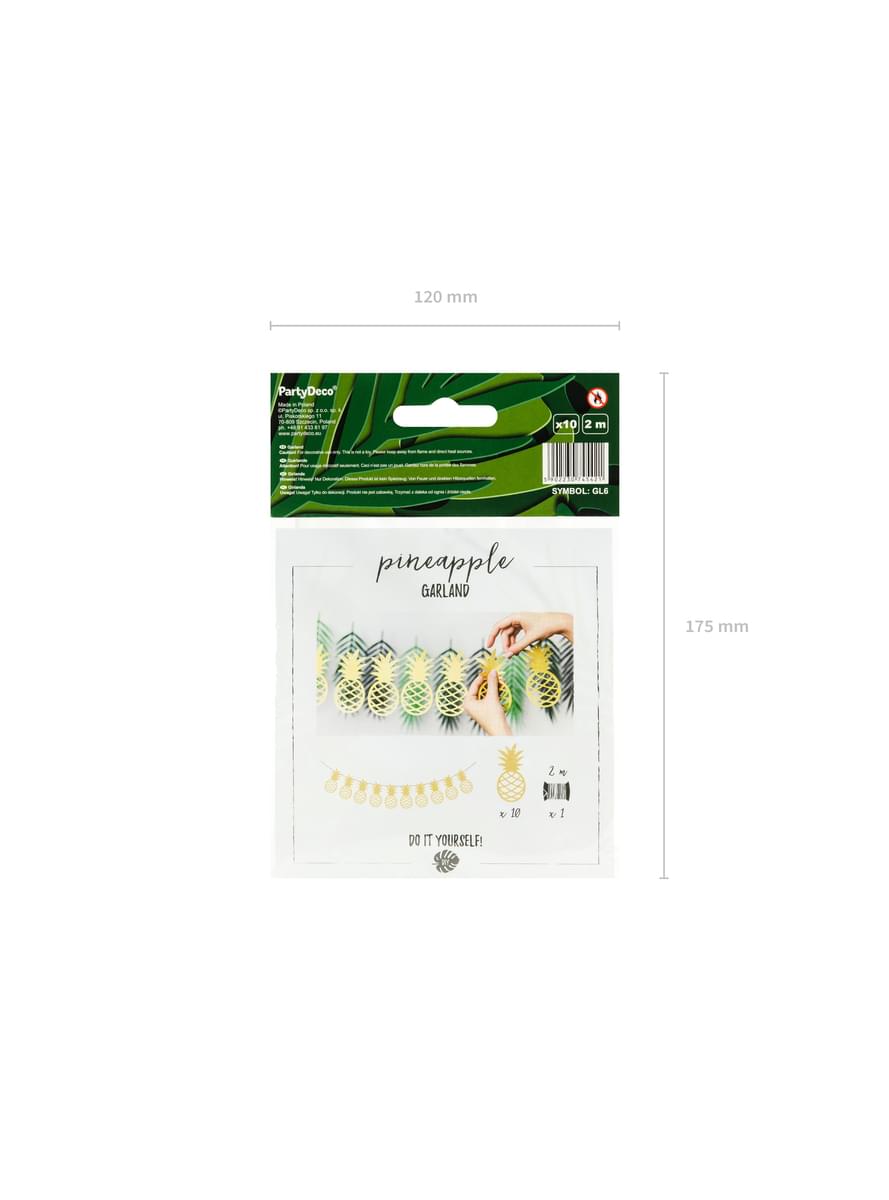 Grinalda de papel de ananases dourados - Aloha Collection