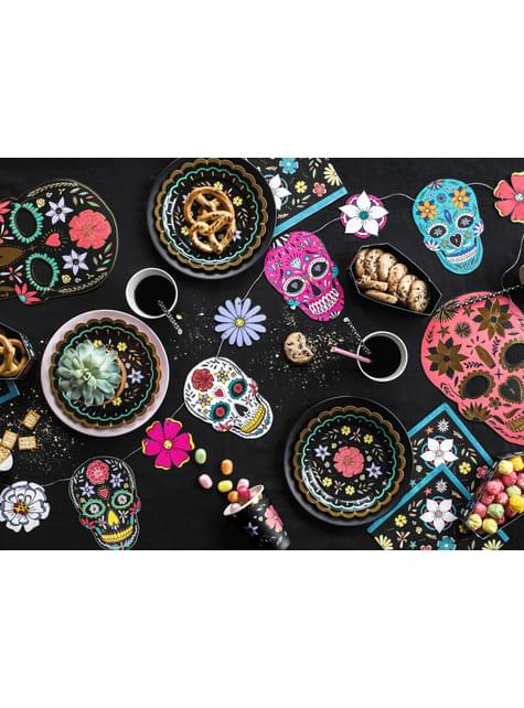 Multikolorowa girlanda czaszki i kwiaty - Day of the Dead