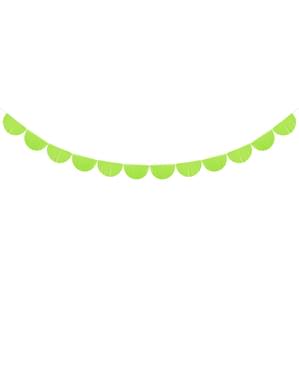 Grinalda de semicírculos verde claro com franjas de 20 cm