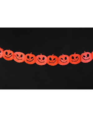 Oranje papieren pompoen slinger - Halloween