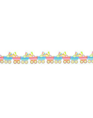 Kağıttan yapılmış çok renkli bebek arabaları garland - Bir Kız / Bir Erkek