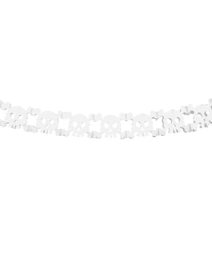 Guirlande têtes de morts blanches en papier - Halloween