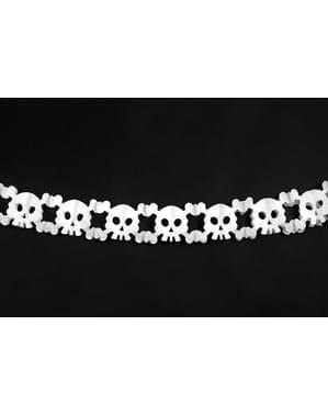 Guirlande têtes de morts blanches en papier - Halloween