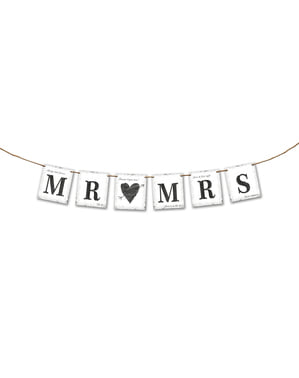 "Mr Mrs" karangan bunga dengan hati