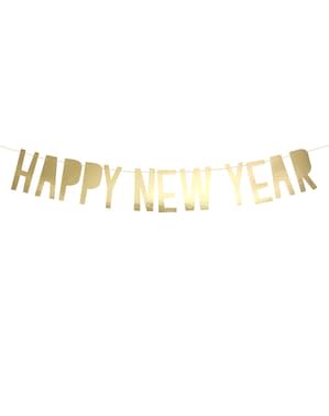 "Laimīgu Jauno gadu" garland zeltā - Happy New Year Collection