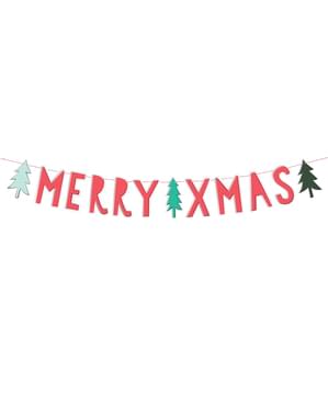 Червена гирлянда с елхи „Merry Xmas“ – Merry Xmas Collection