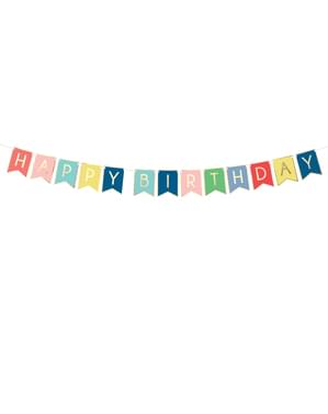 „Laimingas gimtadienis“ spalvingas reklaminis skydelis