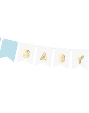 Надпис „Baby Boy“ със сини знаменца