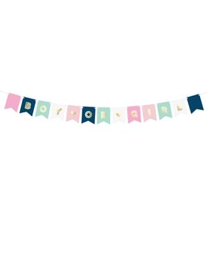 „Dječak ili djevojčica” bannera u pastelnim nijansama