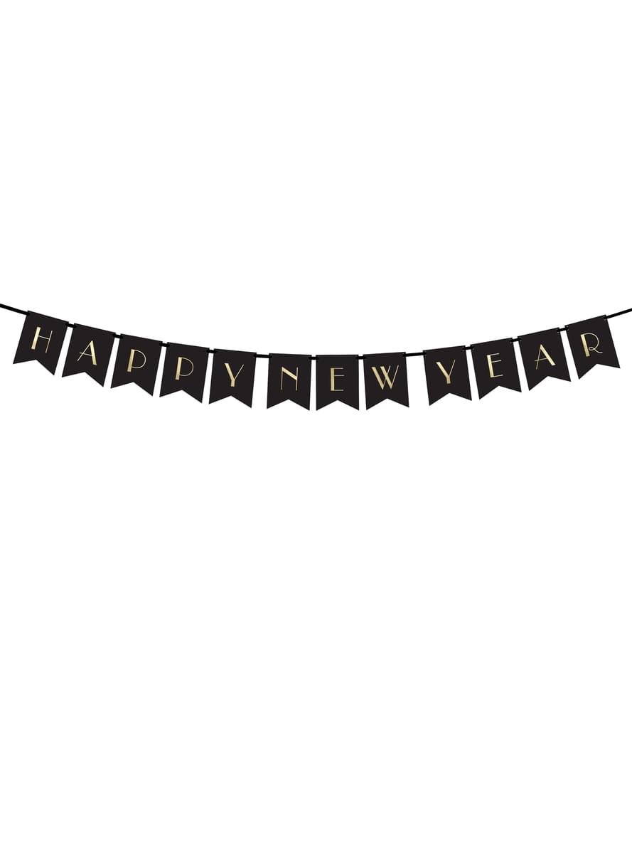 „Sretna Nova godina”, bannera, Black & Gold - Novogodišnji kolekcija