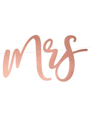 Karangan bunga "Mr & Mrs" dengan emas mawar