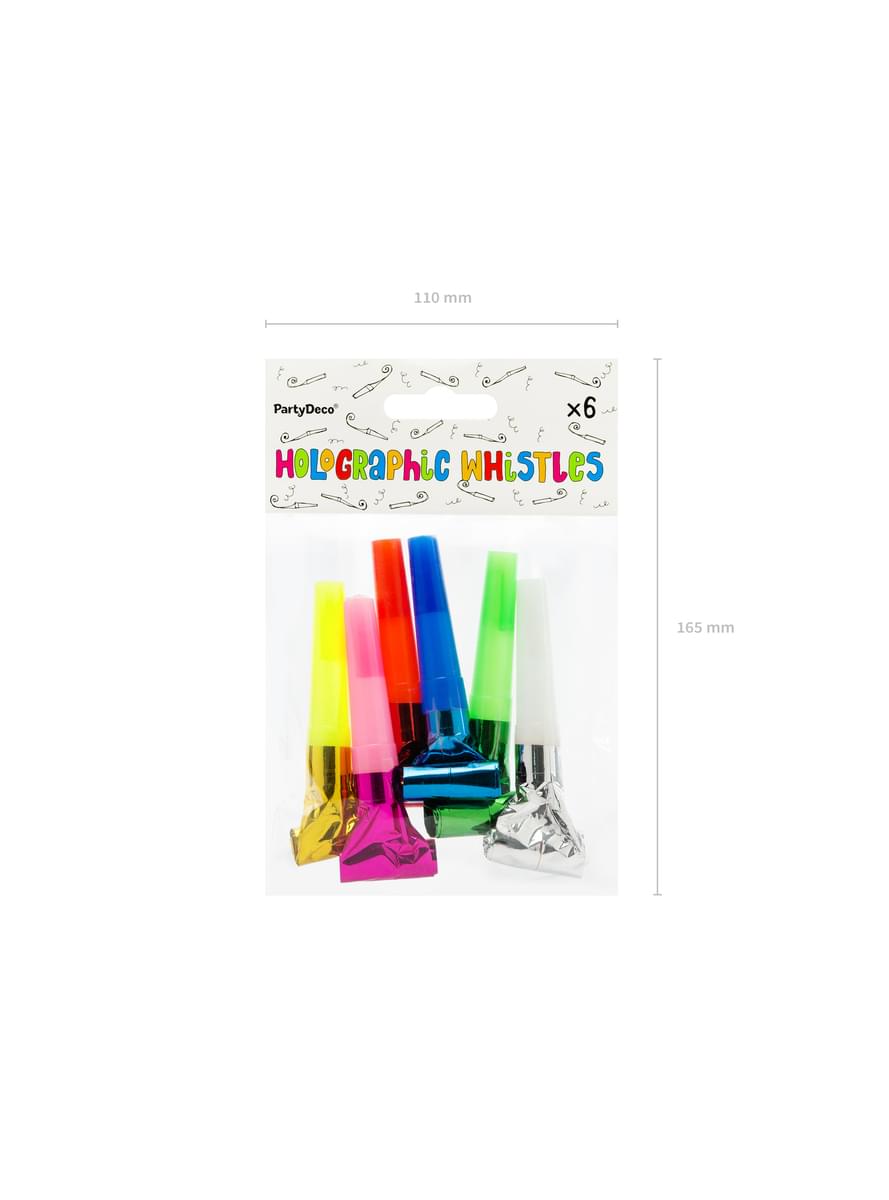 6 Lingue di Menelik olografiche assortite - Colorful & holographic birthday