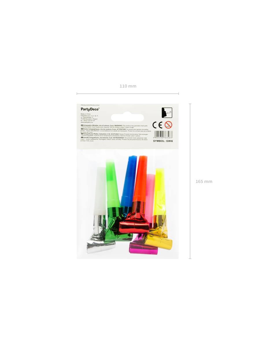 Luftschlangen Set 6-teilig holographisch verschiedene Modelle - Colorful & holographic birthday