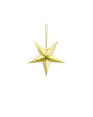 Gantung kertas bintang di emas berukuran 30 cm