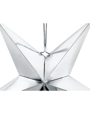 Estrela de papel de pendurar prateado de 45 cm