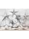 Hanging paper star in silver measuring 45 cm