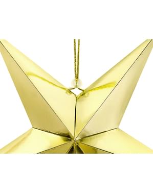 Estrella colgante dorada de 45 cm de papel