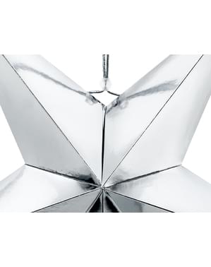 Stern Deko zum Aufhängen aus Papier silber 70 cm