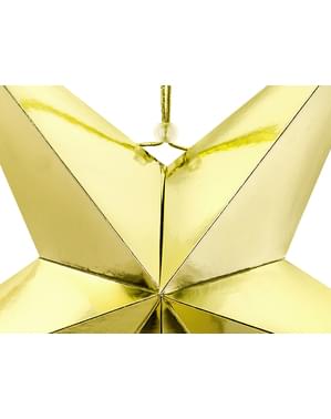 Stern Deko zum Aufhängen aus Papier gold 70 cm