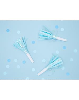 6 Blue Party Blowers - Unicorn