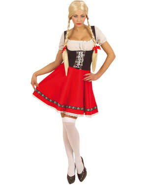 Kırmızı & Beyaz Kadınlarda Oktoberfest Kostümü