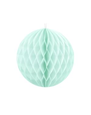 Bola kertas honeycomb berwarna hijau pastel berukuran 10 cm