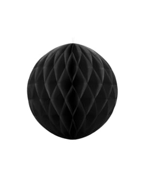 Czarna dekoracja papierowa kula honeycomb 20cm
