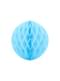 Honeycomb paper sphere in sky blue measuring 20 cm