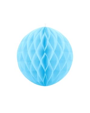 Jasnoniebieska dekoracja papierowa kula honeycomb 20cm